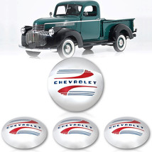 Stainless Steel Logo Hub Cap Wheel Covers Set of 4 Fits 1941-48 Chevy Car Truck - £204.42 GBP