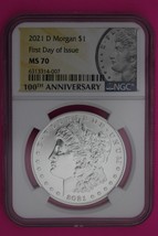 Very Rare 2021 D MS 70 Morgan Silver Dollar NGC Graded Certified 1rst Day 677 - £773.09 GBP