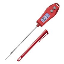 Emt100 Digital Instant Read Meat Thermometer, 5&quot;Long Probe, Red - £13.43 GBP