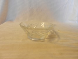 Vintage Small Clear Glass Dip Bowl with Starburst Center and on Sides - £21.94 GBP