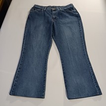 Blue Jeans High Rise Women's Blue Cotton Blend Denim Jeans Size 14P (32×25) image 10