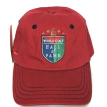 NWT World Golf Hall Of Fame Mens Golf Red Strapback Hat Cap - £31.32 GBP