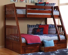 Charlie Merlot Twin over Full Bunk Bed - £1,094.26 GBP