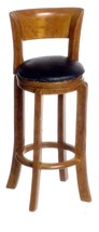 Dollhouse Miniature - Tall Walnut Stool w/Padded Seat - £10.95 GBP
