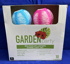 Garden Party Multicolor Lantern String. 7.5 ft Lighted Length, 9.83 ft t... - £9.58 GBP