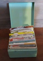 Vintage Handwritten Recipe Cards Clippings Metal Box 1950 - 70&#39;s - £21.21 GBP