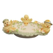 Easter Time Ceramic Candy Dish Baby Chicks Birds Bowl Spring Bath 7.5&quot; Chipped! - £10.15 GBP