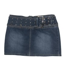 Vintage 2000s Y2K Denim Mini Skirt Built in Belt Low Rise Punk Grunge 33... - $521.73 MXN