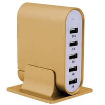 Trexonic 7.1 Amps 5 Port Universal USB Compact Charging Station in Gold ... - $29.91