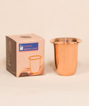 Isha Life Copper Glass Tumbler Water Cup Mug Ayurveda Health Yoga 200 ml - $4.94