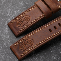 Premium Thick Italian Leather Handmade Watch Strap 20mm Flottiglia Light Brown - £21.05 GBP