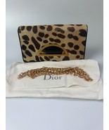 CHRISTIAN DIOR Giraffe Pattern Long Wallet Made in Italy w/Shoulder Chain - $467.30