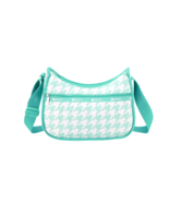 LeSportsac Willow Check Classic Hobo, Mint &amp; White Large Houndstooth Che... - $1,585.78 MXN