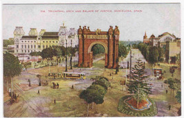 Triumphal Arch Palace Justice Barcelona Spain 1910c postcard - £4.65 GBP