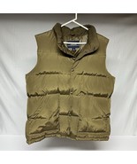 Lands End Vest Mens LG 42-44 Brown/Gold Down Puffer Outdoors Insulated P... - $38.36 CAD