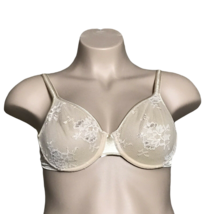 34D Lily of France Bra ~ Nude ~ Underwire ~ Adjustable Straps ~ Lace - $13.49