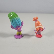 Trolls Lot Mini Figures Poppy and  DJ Suki Dreamworks 2.5&quot; Tall Mini Figure PVC - £7.13 GBP