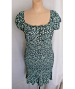 WILD FABLE Smocked Body Mini Dress Top Cap Sleeve Ruffle Hem Women Junio... - $13.57 CAD