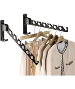 Wall Mount Coat Hanger Holder Black Clothes Drying Organizer Rack Garmen... - €34,14 EUR