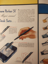 1947 Original Esquire Art Ad Advertisement New Parker 51 Desk Sets Pens - £5.09 GBP