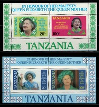 ZAYIX - 1985 Tanzania 269a / 270a MNH souvenir sheets - Queen Mother&#39;s Birthday - £1.19 GBP