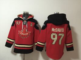 Canada Connor McDavid Red Lace-Up Pullover Jersey Hoodie  - $59.25