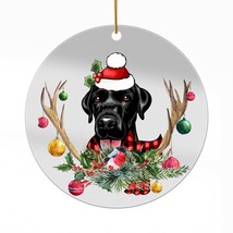 Cute Beagle Dog Antlers Reindeer Christmas Ornament Acrylic Gift Tree Decor - $16.78