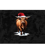 Christmas Highland Cow PNG, Cute Festive Digital Artwork, Perfect for Ho... - £2.36 GBP