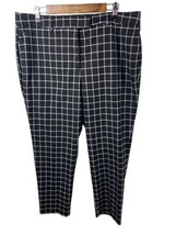 The Limited Dress Pants 16 Black White Windowpane Plaid Check Print Womens - $16.69