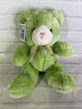 Vintage KCEE toys Green Sparkle Gold With Bow Stuffed Animal Plush Teddy... - £40.66 GBP