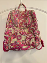 Vera Bradley Quilted Backpack Very Berry Paisley Floral Pink Purple  - $26.98