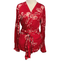 Second Female Womens Vicky Wrap Blouse Tunic Top Red Floral Surplice Bel... - £31.10 GBP