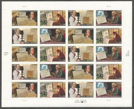 Ben Franklin Sheet of Twenty 39 Cent Postage Stamps Scott 4021-24 - £10.18 GBP