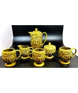 Vintage Royal Sealy Tea Pot, Cream and Sugar and 3 Tea/Coffee Cups, Tea ... - £79.14 GBP