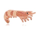 Shrimp Hard and Soft Enamel Pin with Glitter - £7.83 GBP