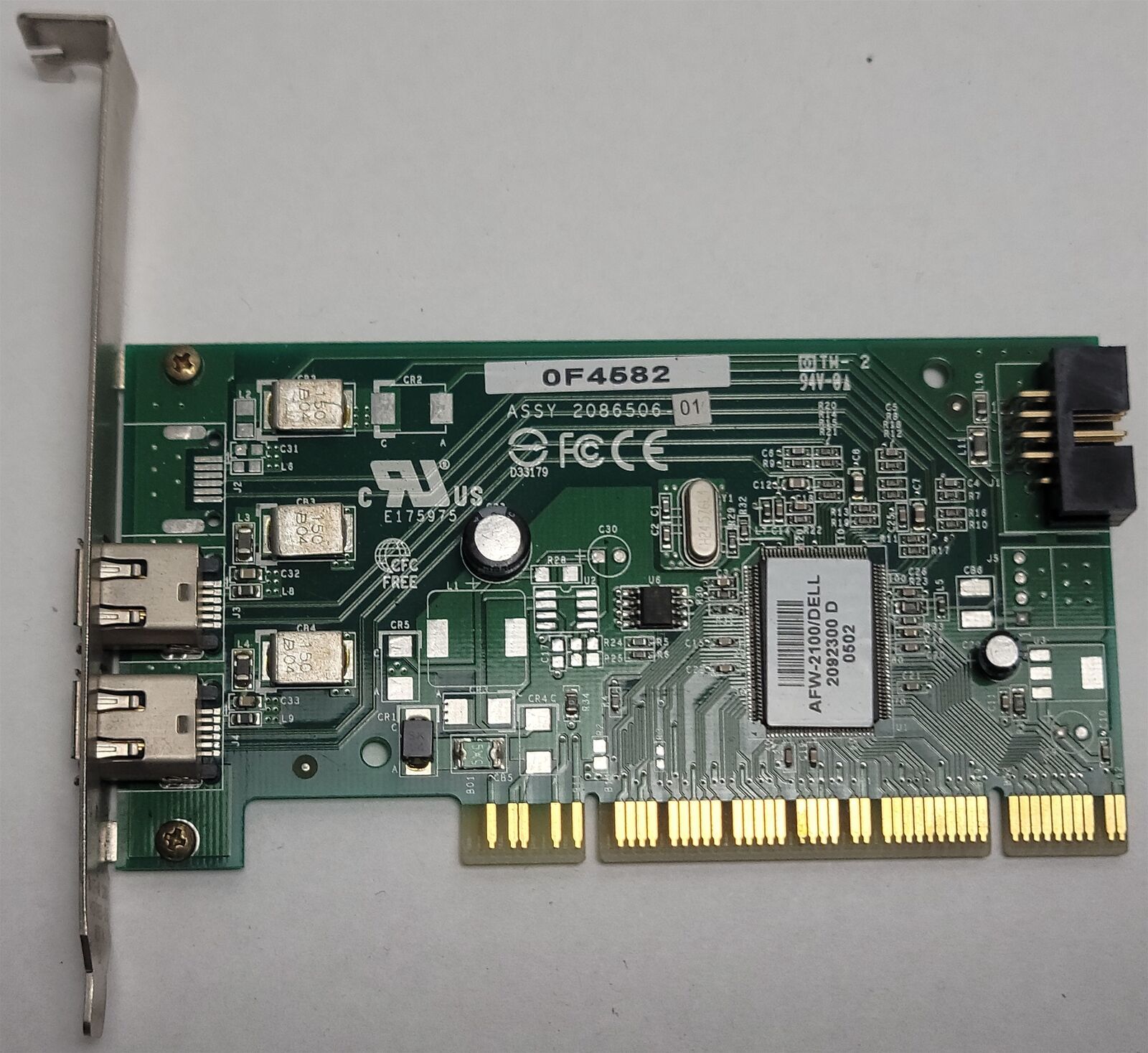 Dell 0F4582 / Adaptec AFW-2100 FireWire Card, 2-Port, PCI - $8.79