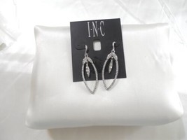 INC International Concepts 2-1/8&quot; Silver Tone Crystal Teardrop Earrings ... - £11.33 GBP