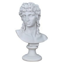 Eros Cupid God of Love Youth Bust Head Male Statue Sculpture Cast Marble - $106.59