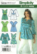 Misses&#39; TUNICS 2006 Simplicity Pattern 3838 Sizes 8 to 16 UNCUT - £9.43 GBP