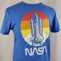 NASA Space Shuttle T-Shirt Adult Medium Blue Cotton Blend Crew Neck Fifth Sun - £9.58 GBP