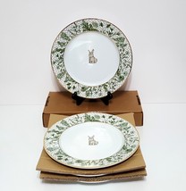 NEW RARE Williams Sonoma Set of 4 Garden Lattice Bunny Dinner Plates 10 ... - £143.69 GBP
