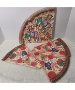 Vintage Deborah Mallow Pizza Slice Plates Hard Plastic Serving Party Set... - $512.89 MXN
