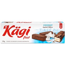 Kagi Fret COCONUT chocolate candy bars -Made in Switzerland 128g FREE SHIP - £10.24 GBP