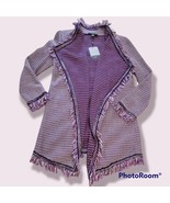 St. John Collection GORGEOUS Mina Artistic Fringe Purple Cardigan - Size M - $788.88