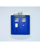 HIP FLASK Stainless Steel DR WHO tv show sci fi blue 6oz 170 ml with Screw Cap - $18.90