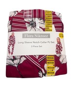 Flora Nikrooz Size Small 6 8 Pajama Set Notch Collar Floral Stripe Long ... - $369.20 MXN