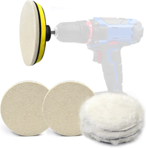 5 Inch Buffing Wool Pads 8PCS Kits, Felt Polishing Pad Buffing Wheel for Drill W - £17.03 GBP