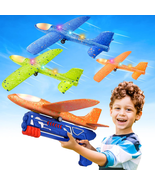 3 Pack Airplane Launcher Toys, 13.2&#39;&#39; LED Foam Glider Plane Toy for Boys... - $35.86