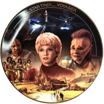 Star Trek Voyager NEW BEGINNINGS Hamilton Plate Collection 1996 Space Decor 8in - £27.64 GBP