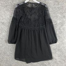 BCX Dress Small Women&#39;s Blouson Black Long Sleeve 100% Polyester S - $25.11 CAD